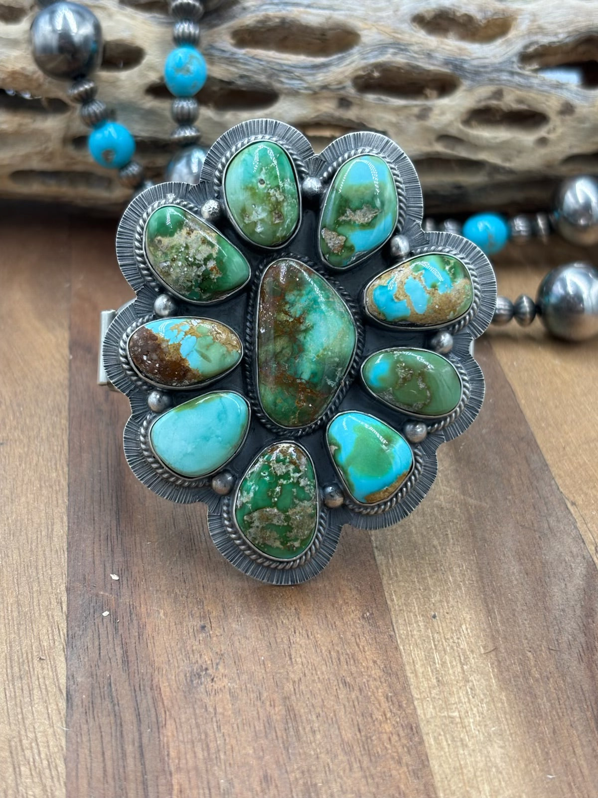 Sonoran Gold #1014-3 Cluster Cuff by Lyle Piaso, Navajo