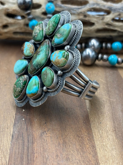 Sonoran Gold #1014-3 Cluster Cuff by Lyle Piaso, Navajo