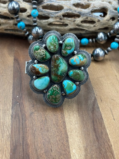 Sonoran Gold #1014-3 Cluster Cuff by Lyle Piaso, Navajo