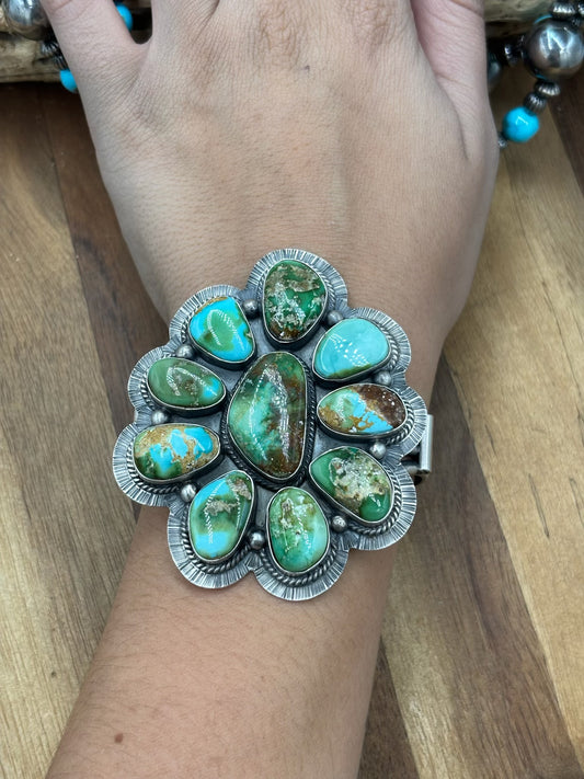 Sonoran Gold #1014-3 Cluster Cuff by Lyle Piaso, Navajo