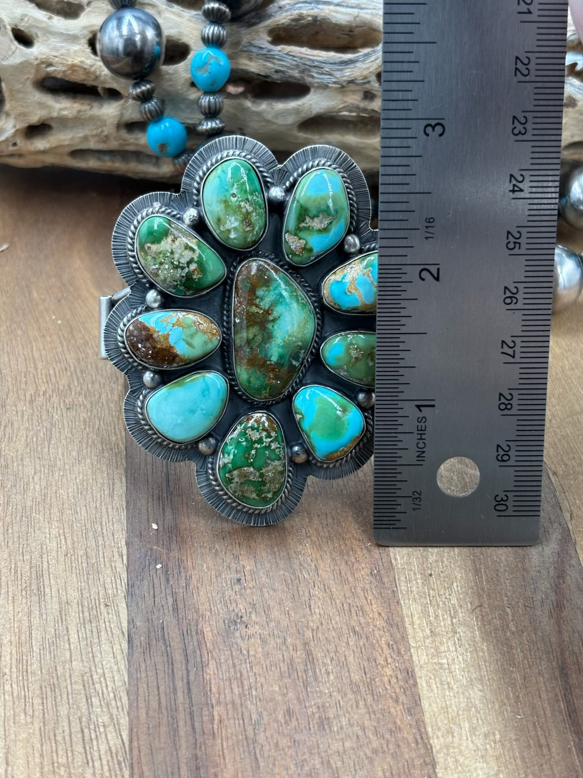 Sonoran Gold #1014-3 Cluster Cuff by Lyle Piaso, Navajo