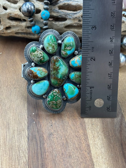 Sonoran Gold #1014-3 Cluster Cuff by Lyle Piaso, Navajo