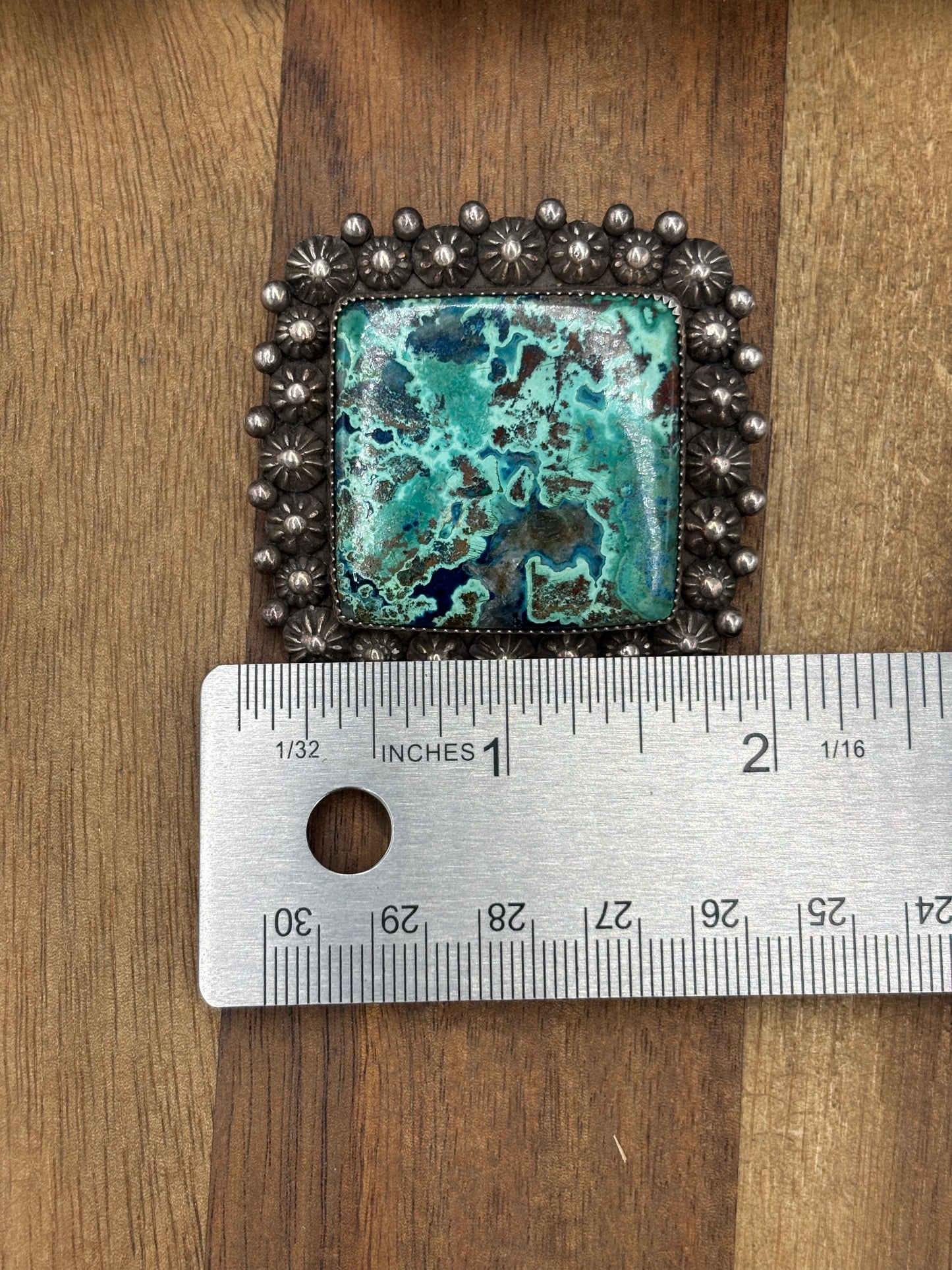 Chrysocolla Azurite #1030-1 Pendant by ST, Navajo