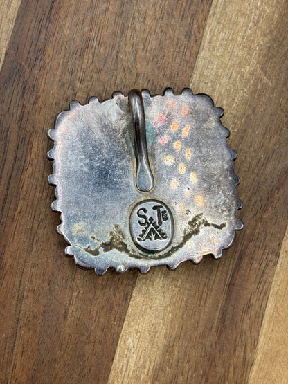 Chrysocolla Azurite #1030-1 Pendant by ST, Navajo
