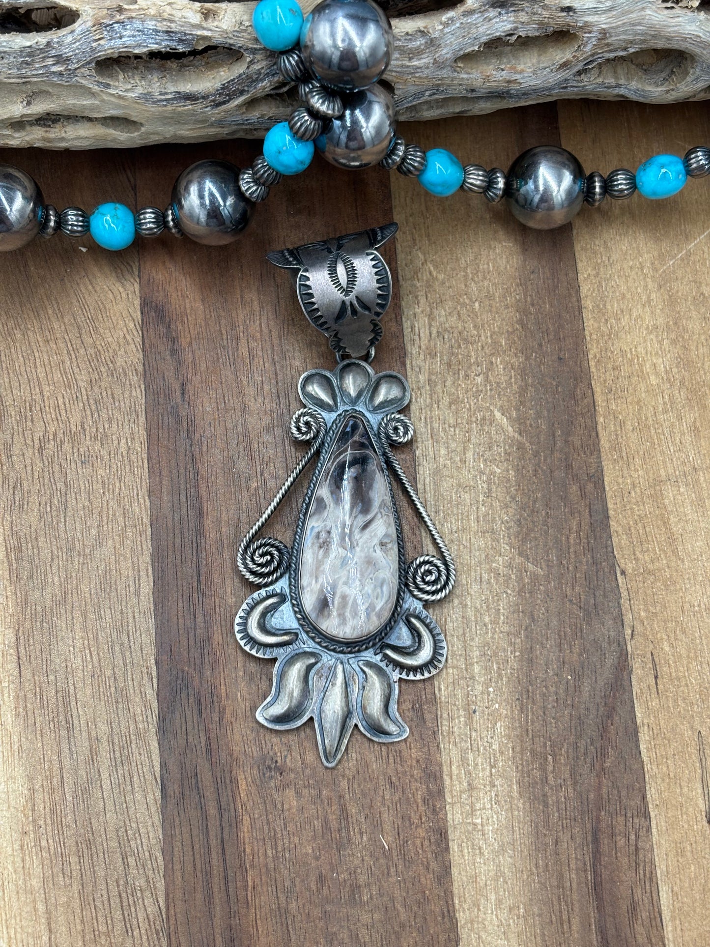 Petrified Wood #1030-2 Pendant by Robert Johnson, Navajo