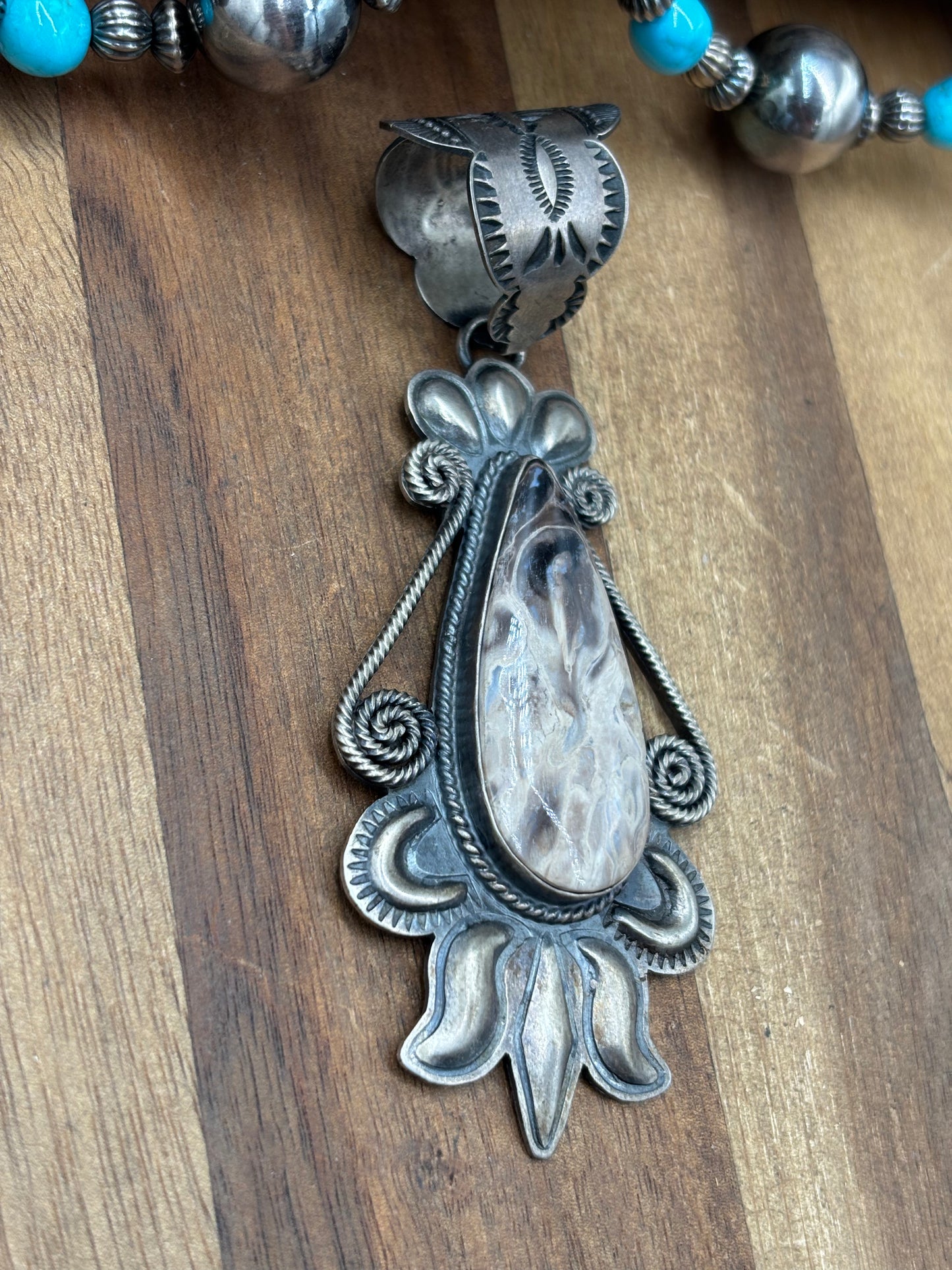 Petrified Wood #1030-2 Pendant by Robert Johnson, Navajo