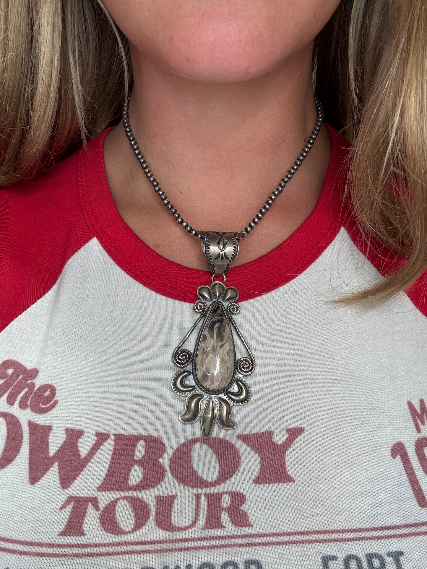 Petrified Wood #1030-2 Pendant by Robert Johnson, Navajo