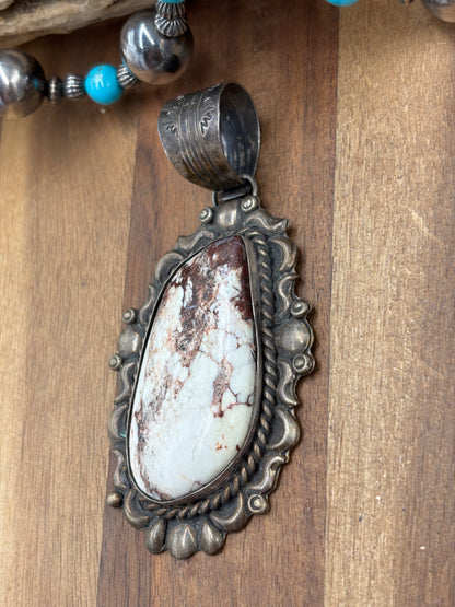 Wild Horse #1030-3 Pendant by C Yazzie, Navajo