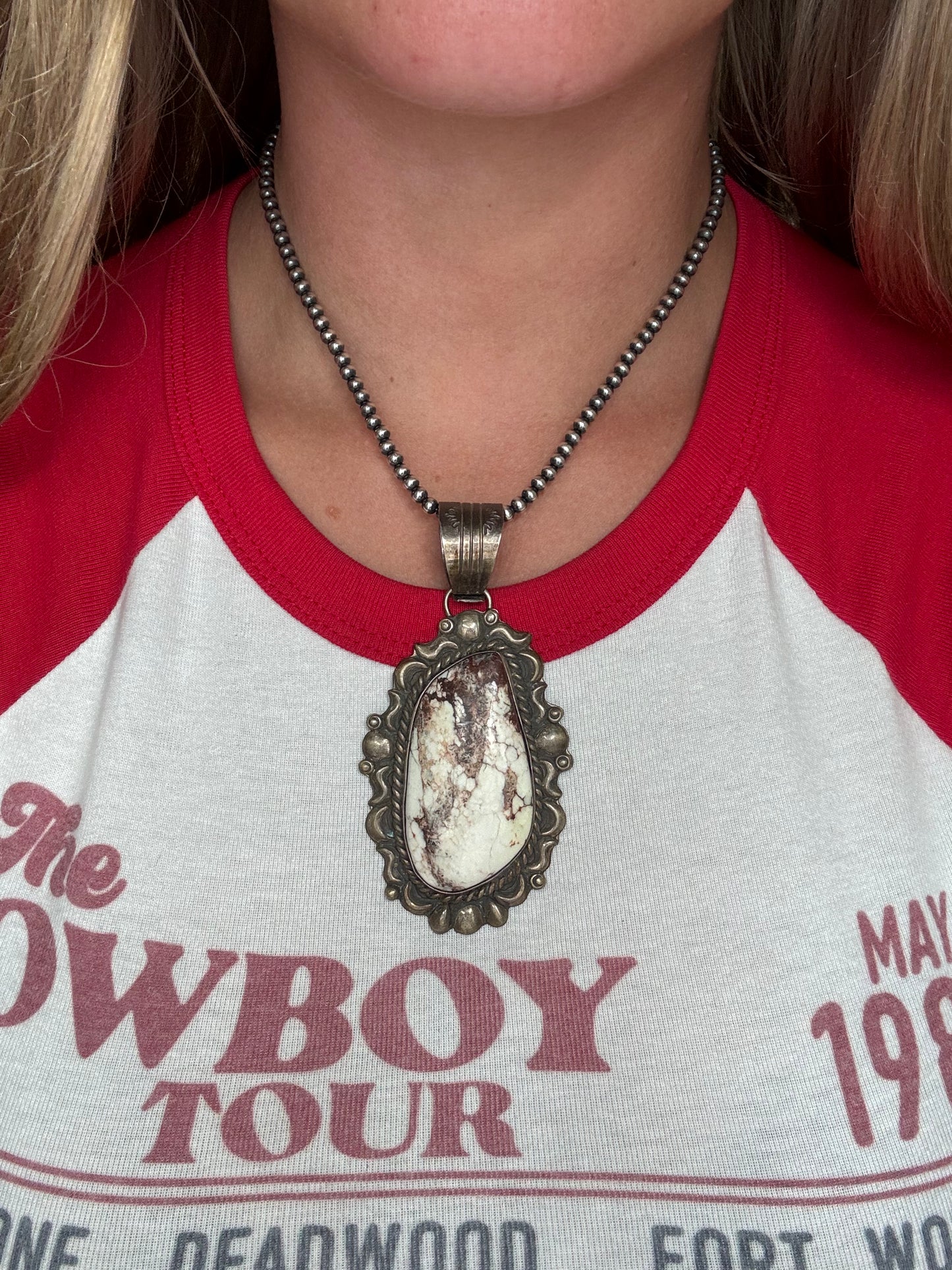 Wild Horse #1030-3 Pendant by C Yazzie, Navajo