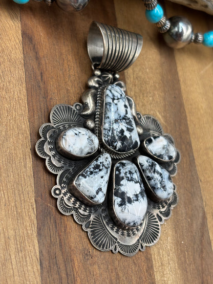 White Buffalo #1030-4 Pendant by Albert Jake, Navajo