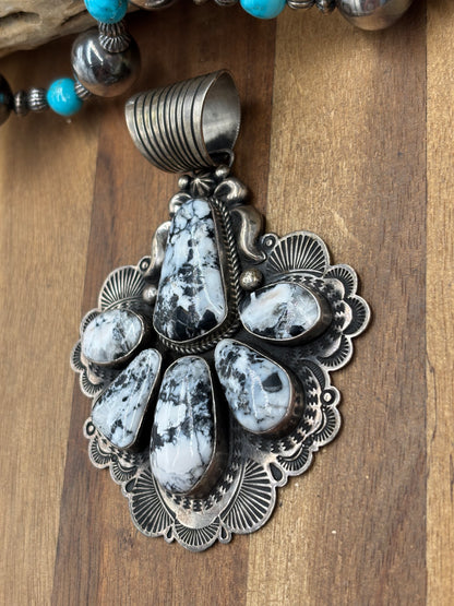 White Buffalo #1030-4 Pendant by Albert Jake, Navajo