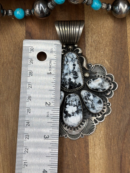 White Buffalo #1030-4 Pendant by Albert Jake, Navajo