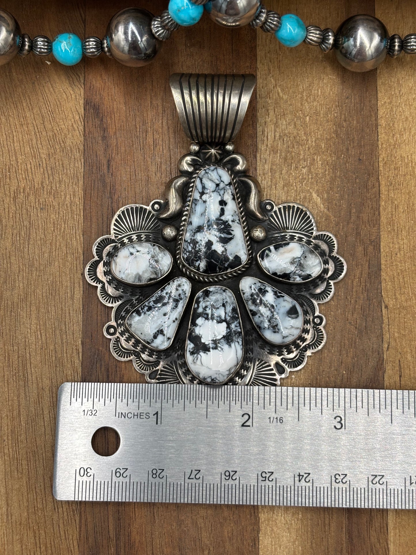 White Buffalo #1030-4 Pendant by Albert Jake, Navajo