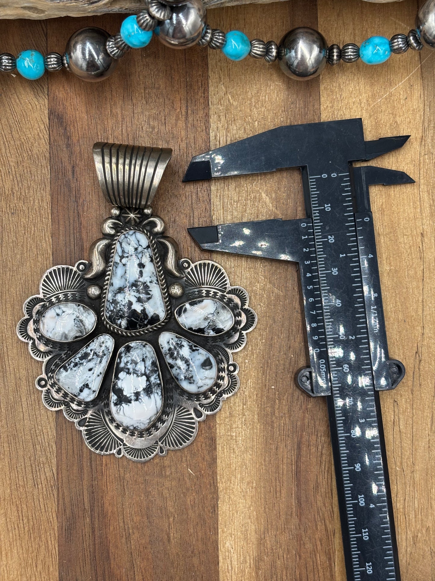 White Buffalo #1030-4 Pendant by Albert Jake, Navajo