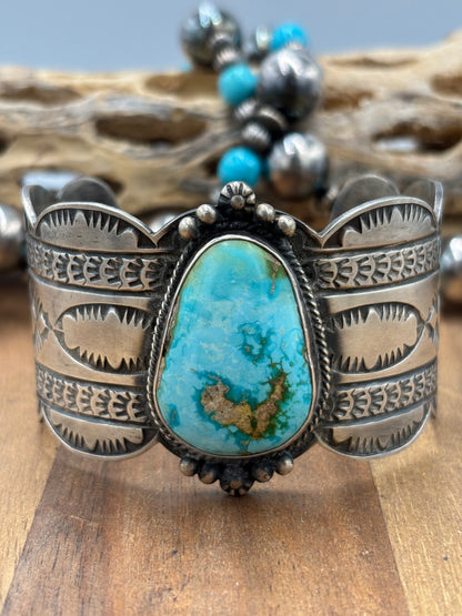 Sonoran Gold #1030-5 Turquoise Cuff by Robert Johnson, Navajo