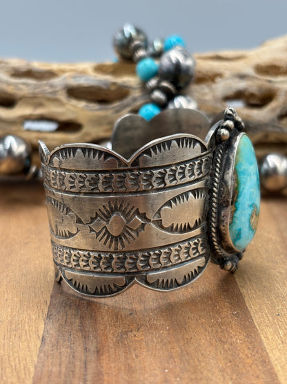 Sonoran Gold #1030-5 Turquoise Cuff by Robert Johnson, Navajo