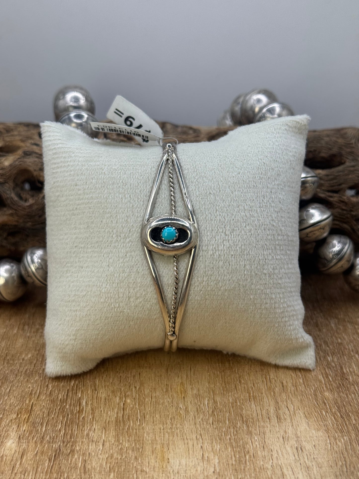 Turquoise Shadow Box Cuff by Janice Spencer, Navajo