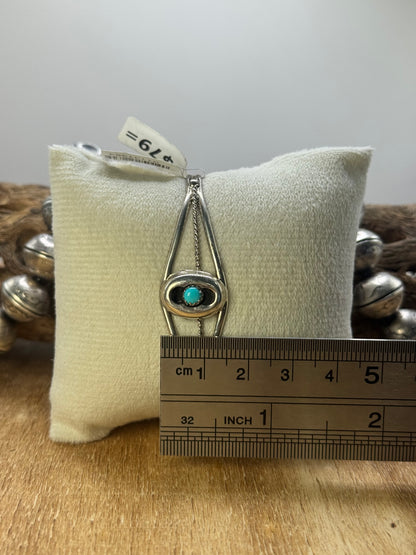 Turquoise Shadow Box Cuff by Janice Spencer, Navajo