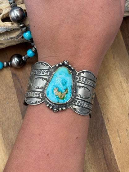 Sonoran Gold #1030-5 Turquoise Cuff by Robert Johnson, Navajo