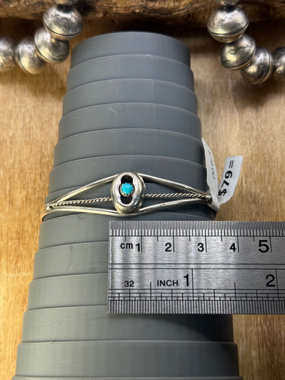 Turquoise Shadow Box Cuff by Janice Spencer, Navajo