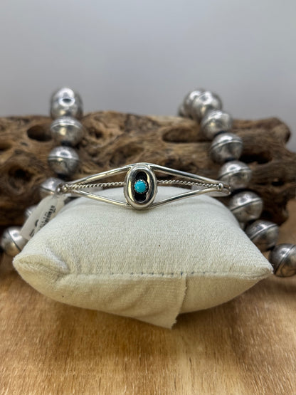 Turquoise Shadow Box Cuff by Janice Spencer, Navajo