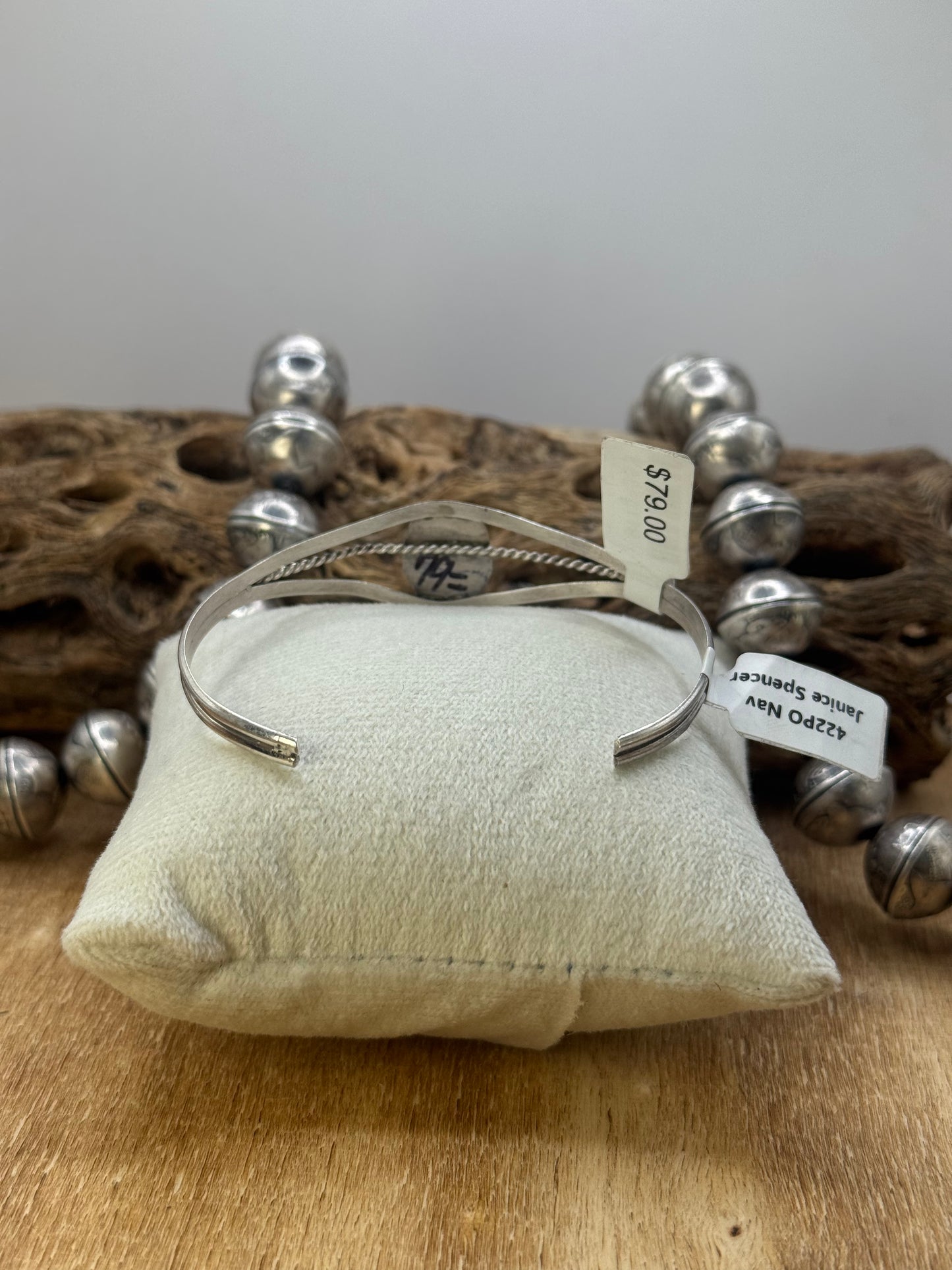 Turquoise Shadow Box Cuff by Janice Spencer, Navajo