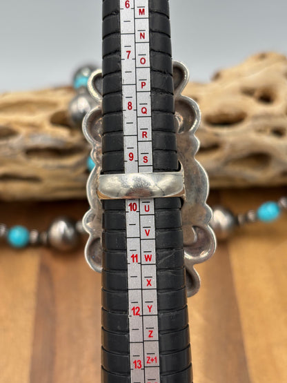 Webbed Turquoise #1030-6 Ring Size 9.75 by S, Navajo