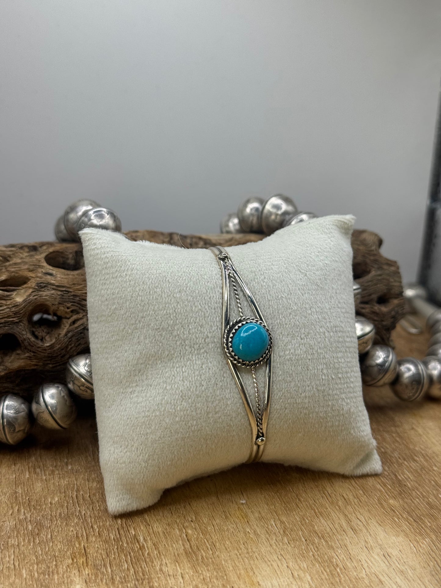 Kingman Turquoise Cuff #1 by Esther White, Navajo