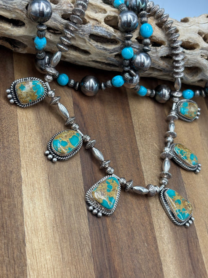 Royston #1030-10 Turquoise Necklace by H Joe, Navajo