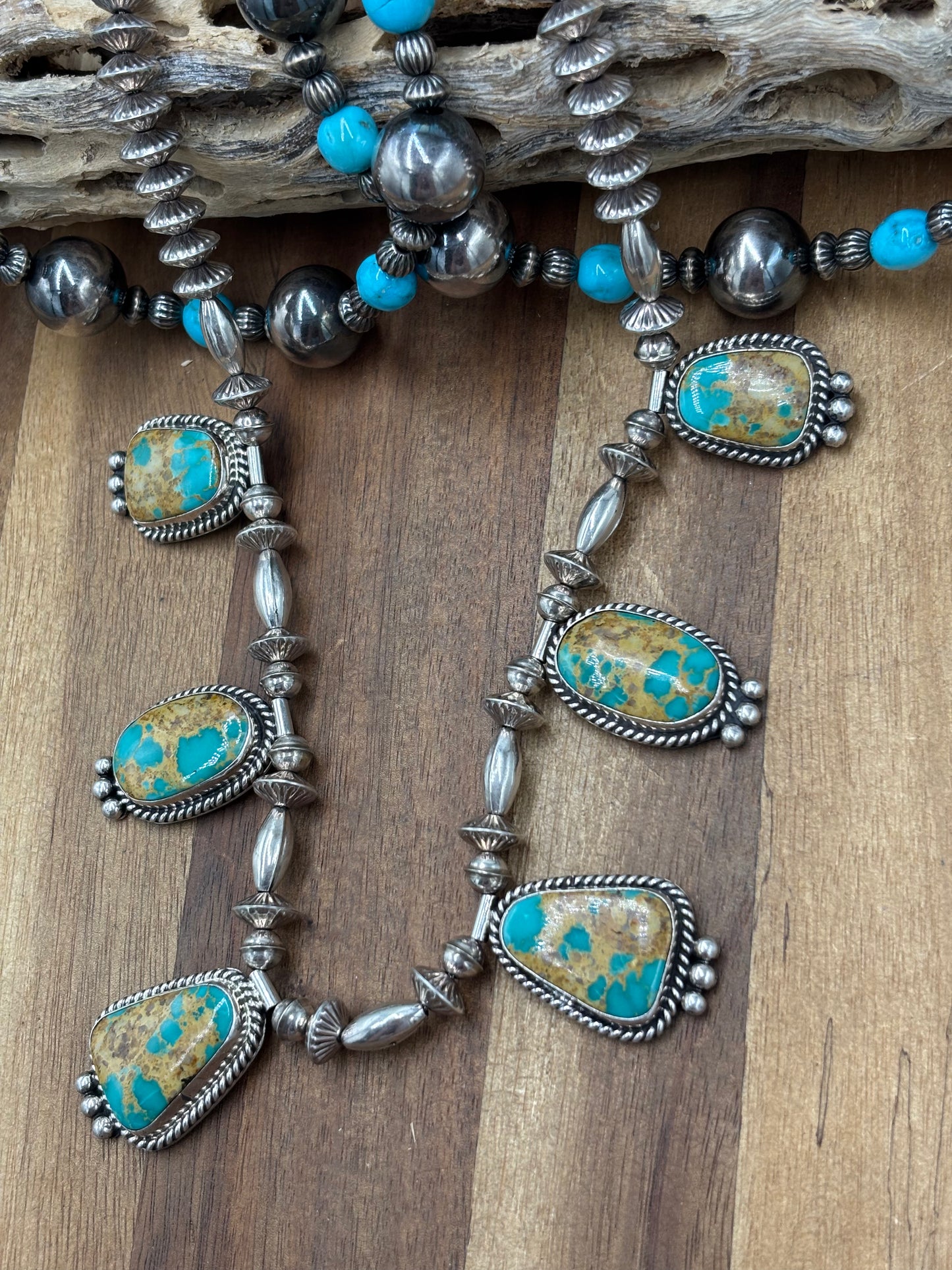 Royston #1030-10 Turquoise Necklace by H Joe, Navajo