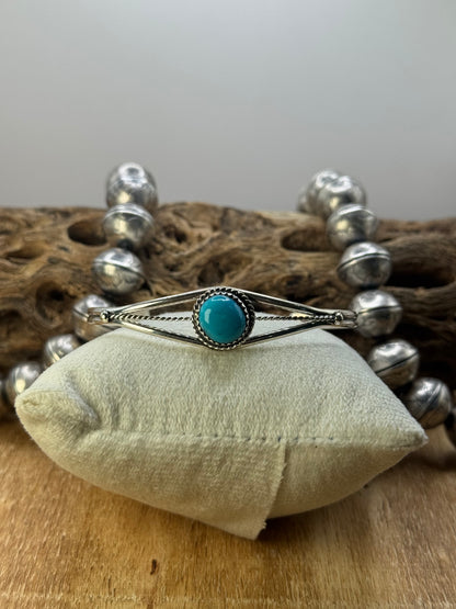 Kingman Turquoise Cuff #1 by Esther White, Navajo
