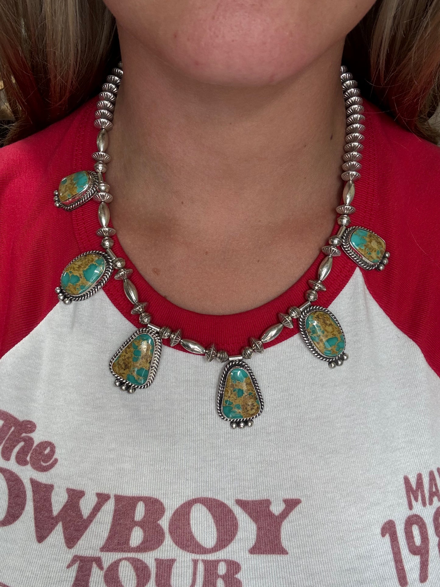 Royston #1030-10 Turquoise Necklace by H Joe, Navajo