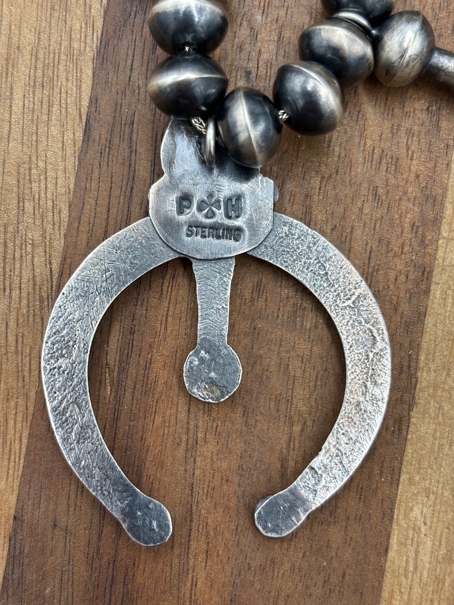 Sterling Silver #1030-11 Naja Squash Blossom Necklace by Preston Hailey, Navajo