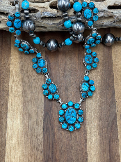 Turquoise #1030-12 Cluster Necklace