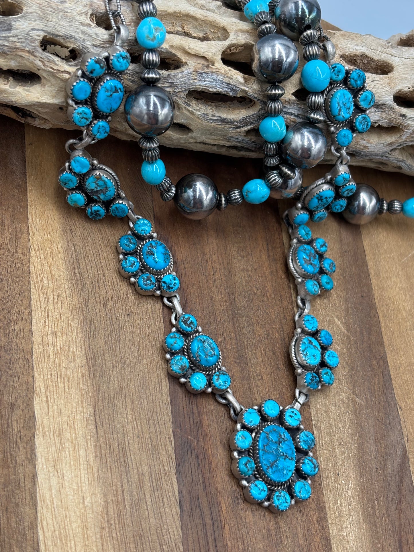 Turquoise #1030-12 Cluster Necklace