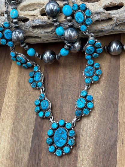 Turquoise #1030-12 Cluster Necklace