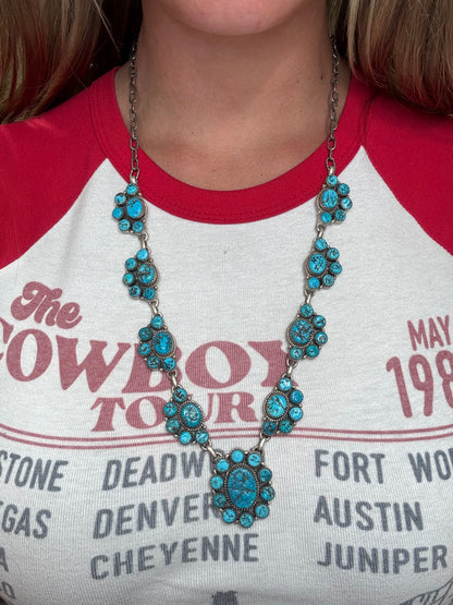 Turquoise #1030-12 Cluster Necklace