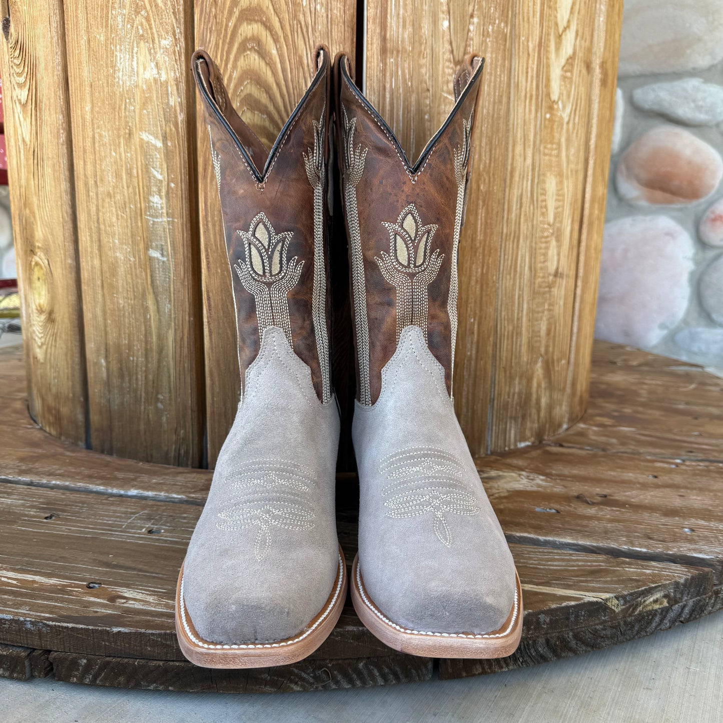 Signature Turquoise Reata Men's Boot – The Landyn, Rough Out Suede Boot