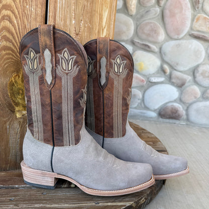 Signature Turquoise Reata Men's Boot – The Landyn, Rough Out Suede Boot