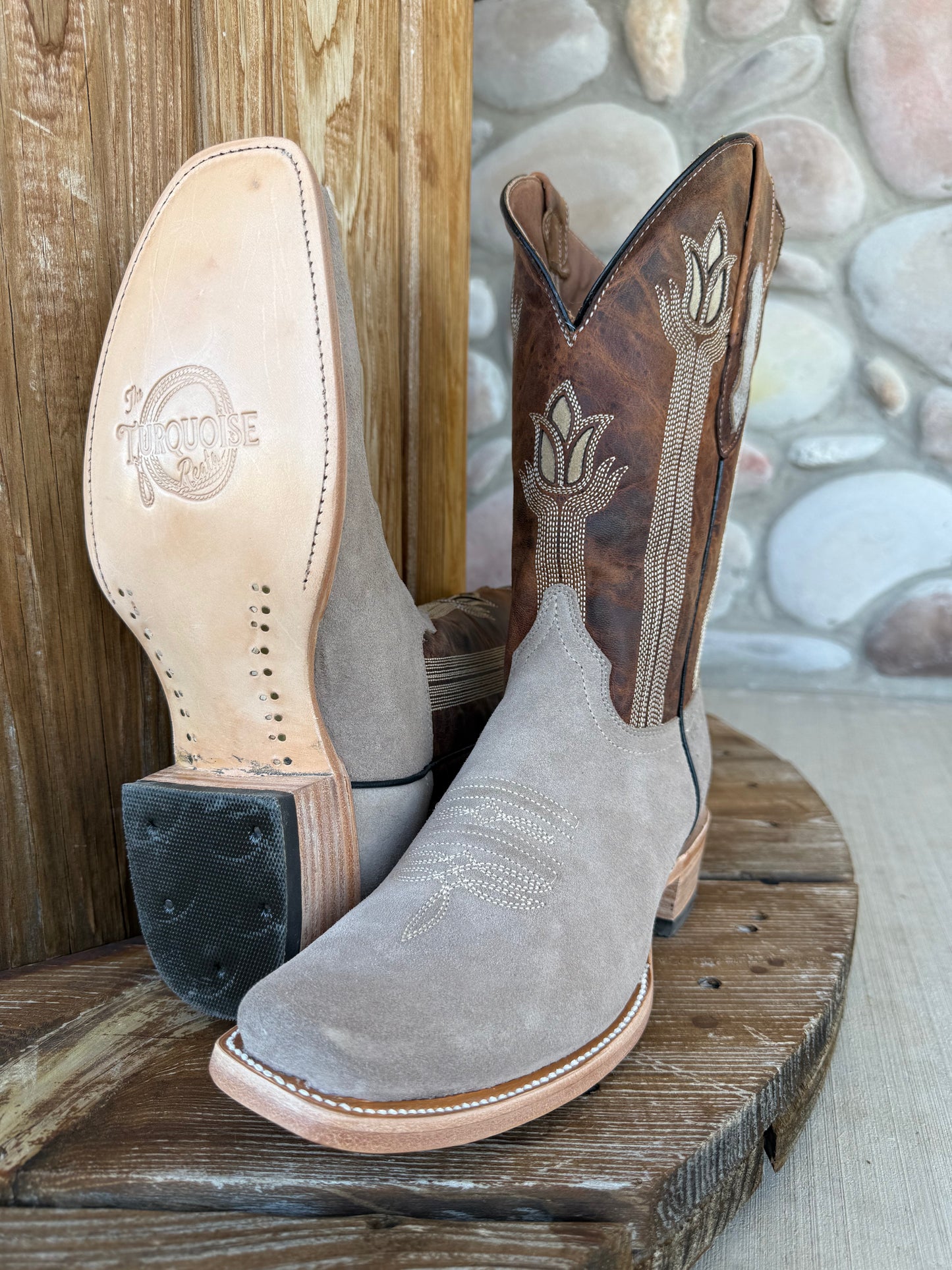 Signature Turquoise Reata Men's Boot – The Landyn, Rough Out Suede Boot