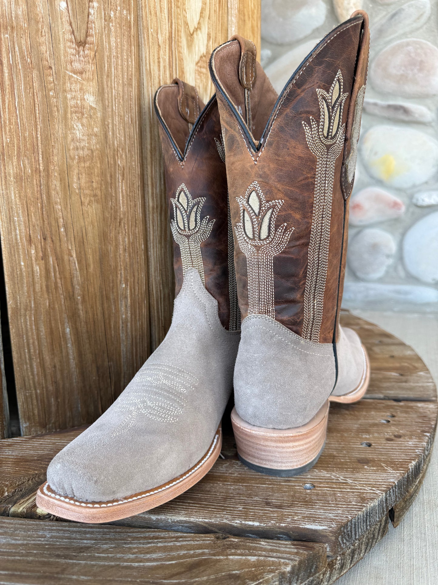 Signature Turquoise Reata Men's Boot – The Landyn, Rough Out Suede Boot