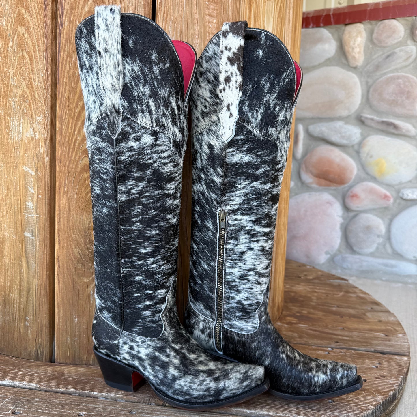 Signature Turquoise Reata Boot – The Renata, Hair on hide Snip Toe Boot