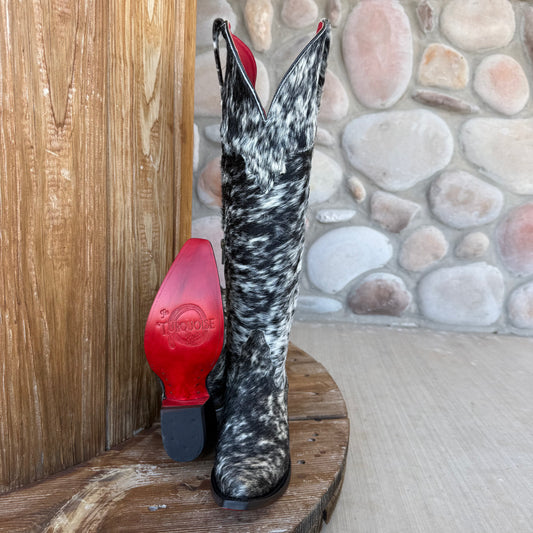 Signature Turquoise Reata Boot – The Renata, Hair on hide Snip Toe Boot