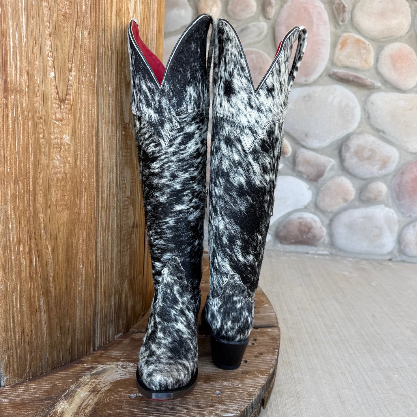 Signature Turquoise Reata Boot – The Renata, Hair on hide Snip Toe Boot