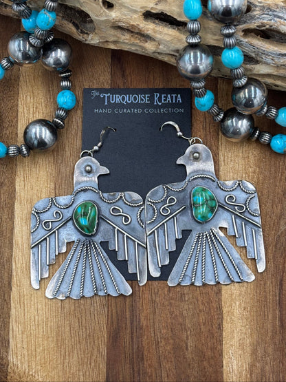 Sonoran Gold Thunderbird Earrings by Tawney N, Navajo