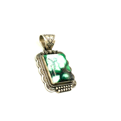 Emerald Rose Pendant by Gilbert Platero, Navajo