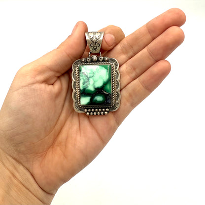 Emerald Rose Pendant by Gilbert Platero, Navajo