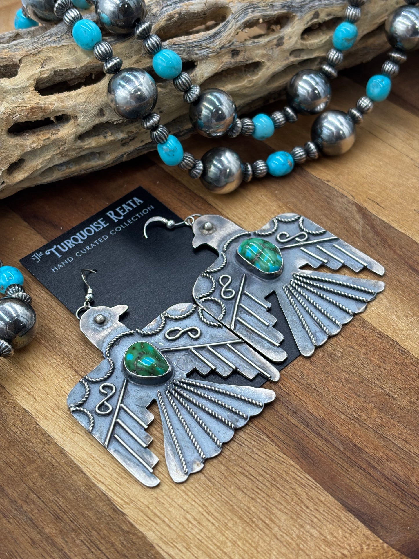 Sonoran Gold Thunderbird Earrings by Tawney N, Navajo