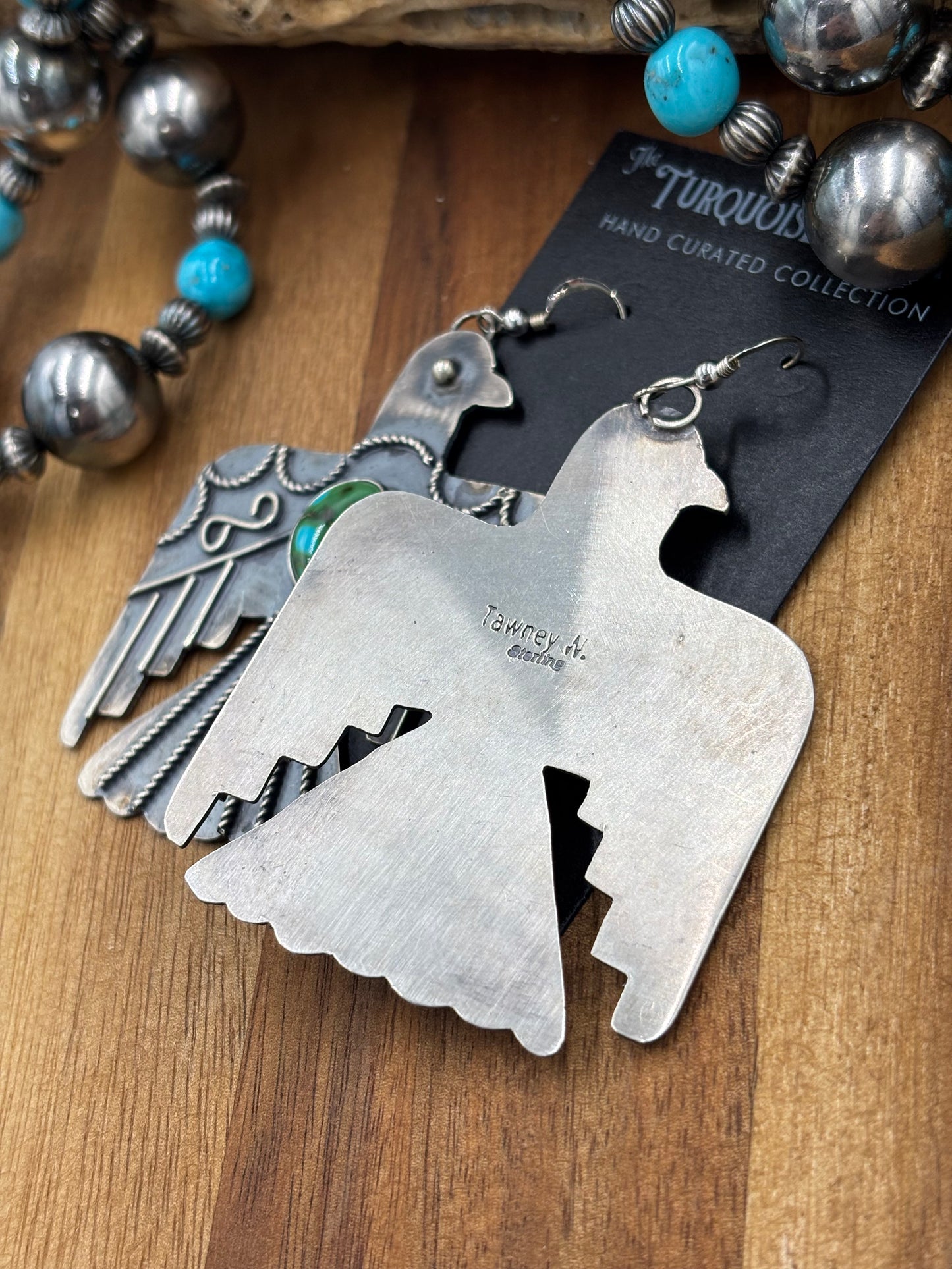 Sonoran Gold Thunderbird Earrings by Tawney N, Navajo
