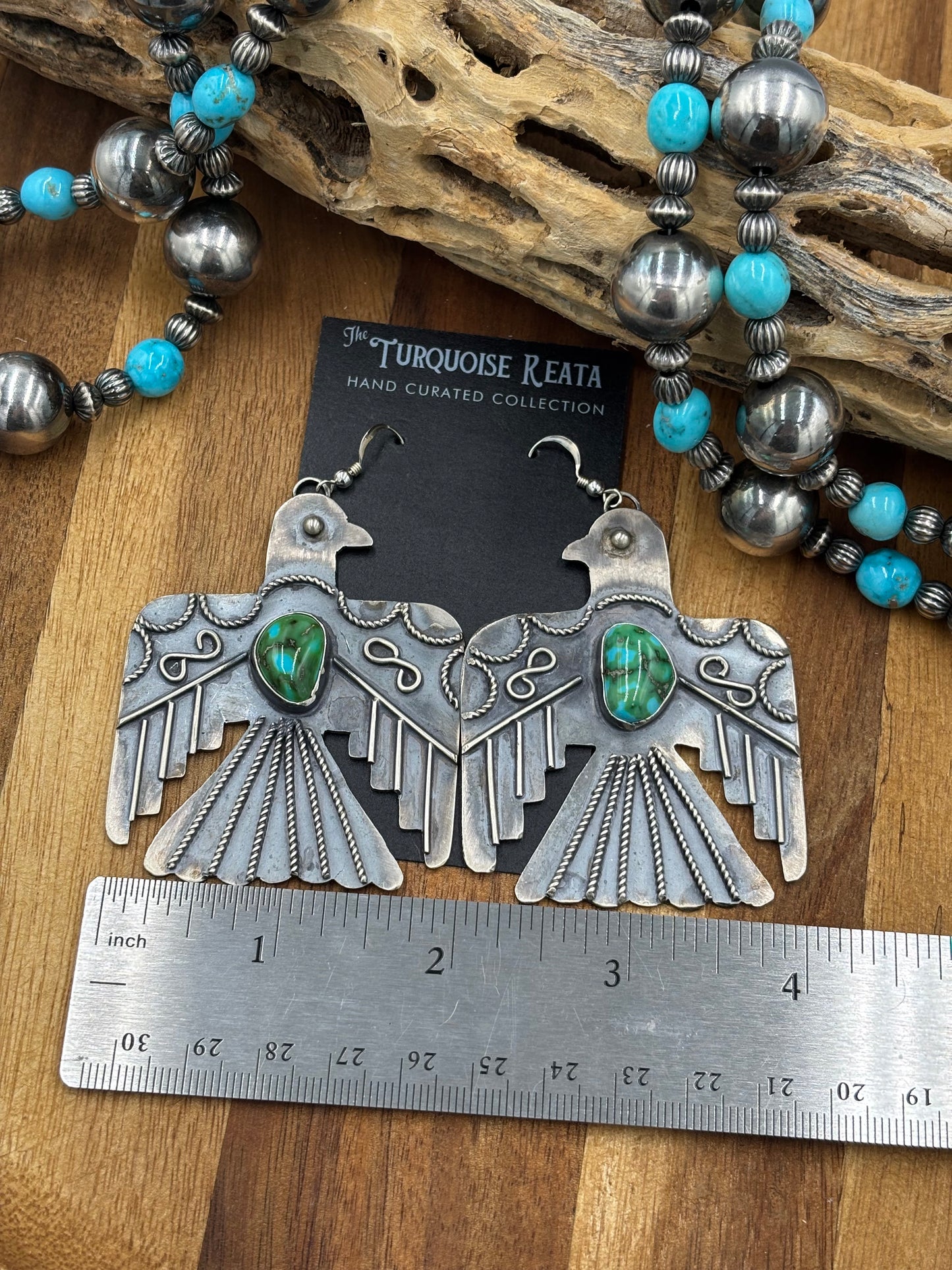 Sonoran Gold Thunderbird Earrings by Tawney N, Navajo